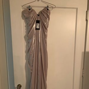 Gourjeous NWT silver Marciano dress. Size 0